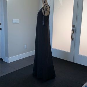 Vera Wang Women's Scuba Crepe Gown with Lace